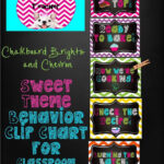 Chalkboard Lights And Chevron Sweet Theme Behavior Clip Chart For