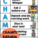 CHAMPS Editable Classroom Behavior Management Posters Whole Class