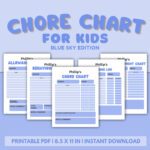 Chore Chart For Kids Printable Kids Routine Chart Allowance Chart