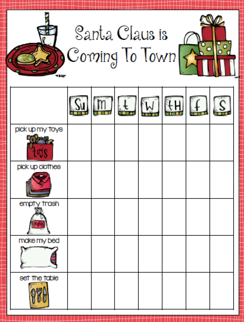 Christmas Behavior Charts Printable PrintableBehaviorChart