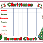 Christmas Themed Reward Chart Behaviour Chart Great For Kids Stickers