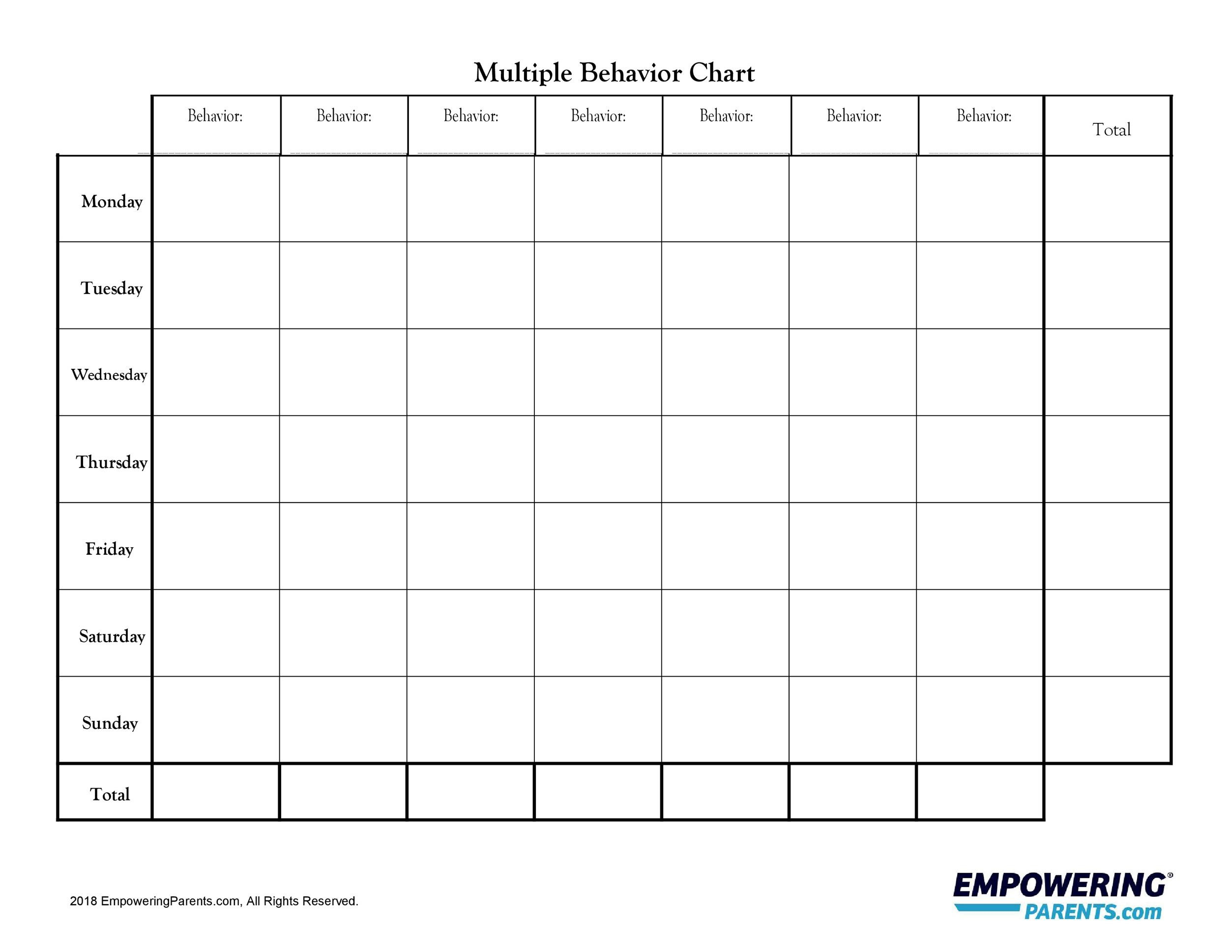 Daily Behavior Chart Template