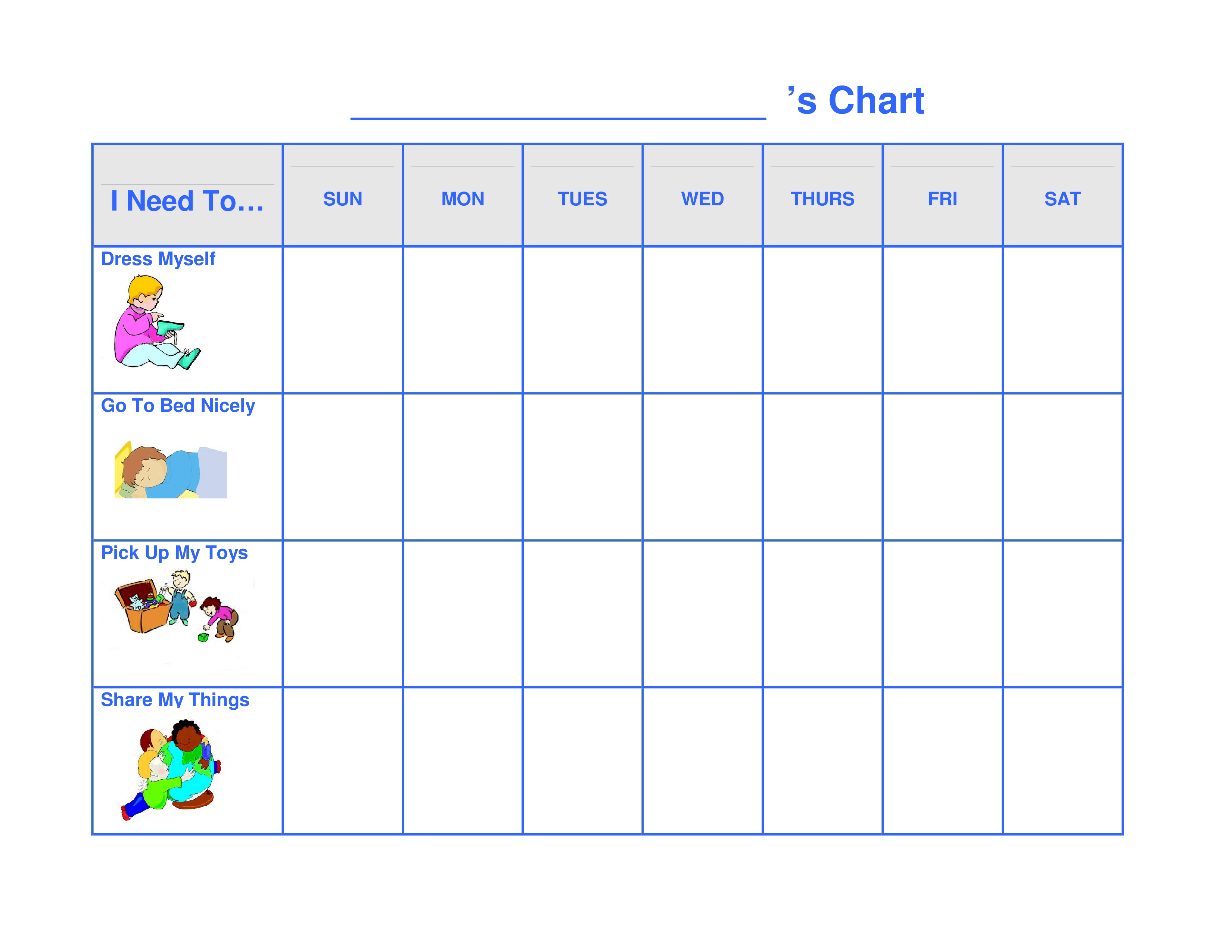 Daily Behavior Chart Template Free