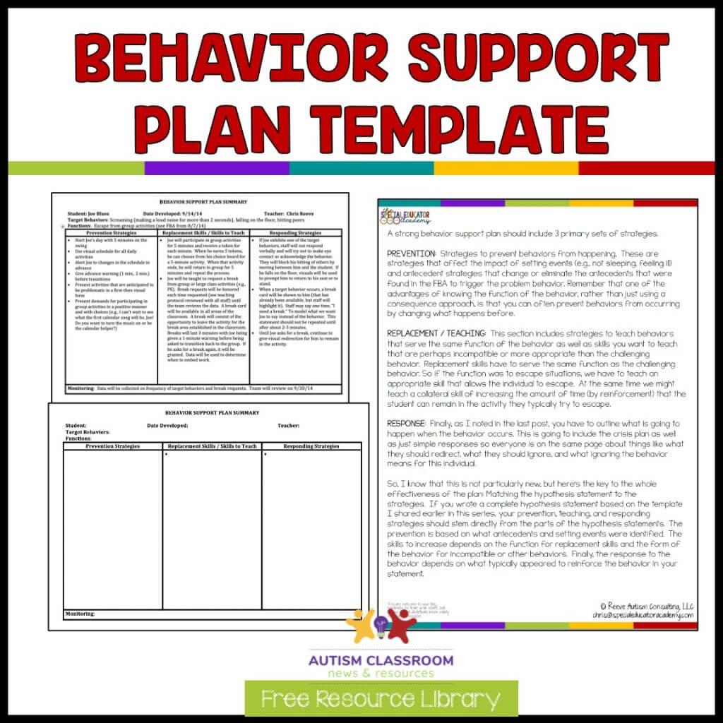 Designing Behavior Support Plans That Work Step 4 Of 5 In Developing 