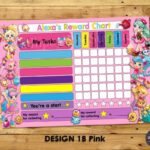 Details About SHOPKINS PERSONALISED REWARD CHART BEHAVIOUR CHORE KIDS