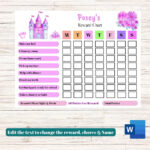 EDITABLE Reward Chart Printable Princess Castle Behavior Etsy