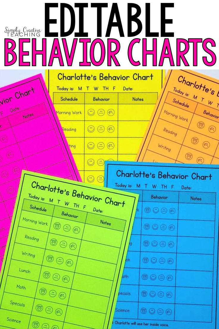 Editable Student Individual Behavior Chart Student Behavior Chart