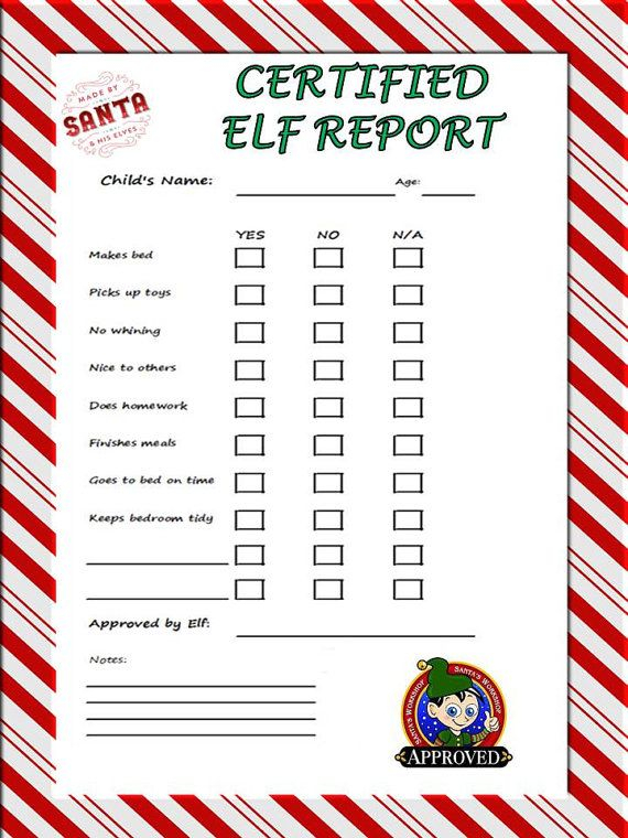 Elf Behavior Report Pdf Inspired By Elf On A Shelf On Etsy 3 00 