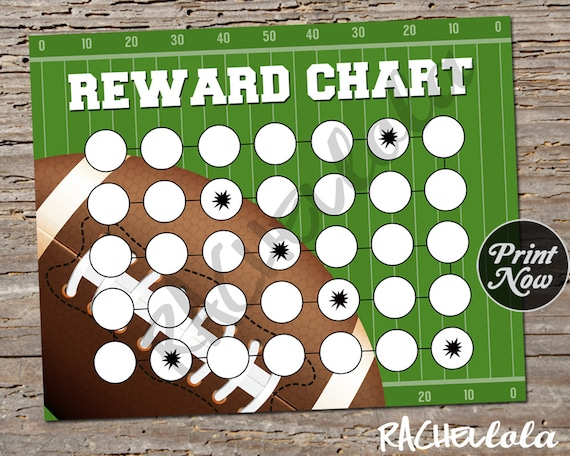 Football Sport Reward Chart For Kids Printable Instant Digital 