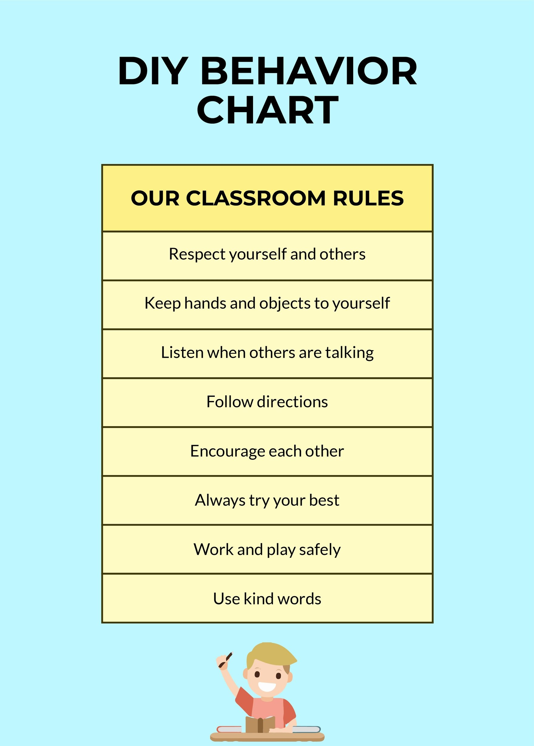 Free Diy Behavior Chart Download In Word PDF Illustrator PSD Do 