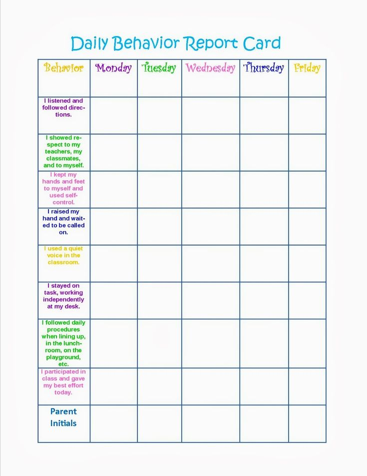 Free Printable Adhd Behavior Charts Printable Templates