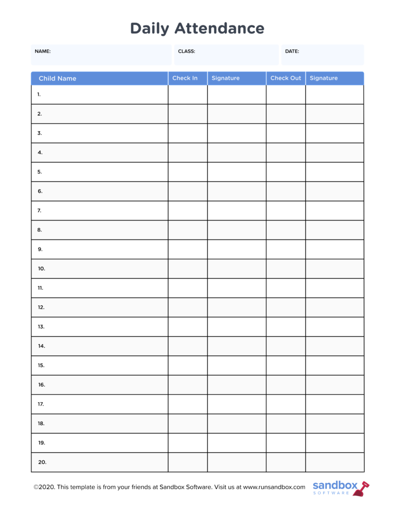 Free Printable Attendance Sheet 2023 Templates In Pdf Word Excel Artofit