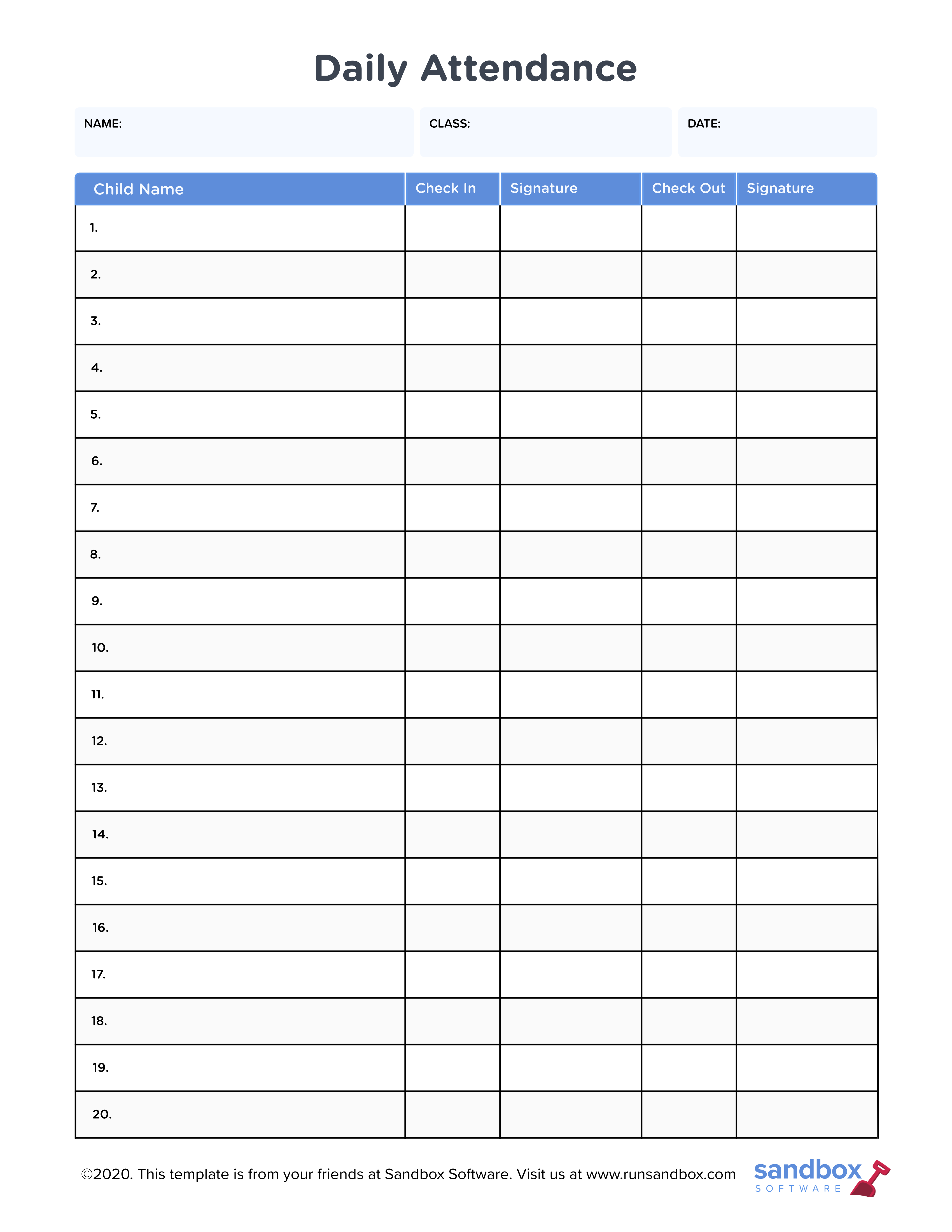 Free Printable Attendance Sheet 2023 Templates In Pdf Word Excel Artofit