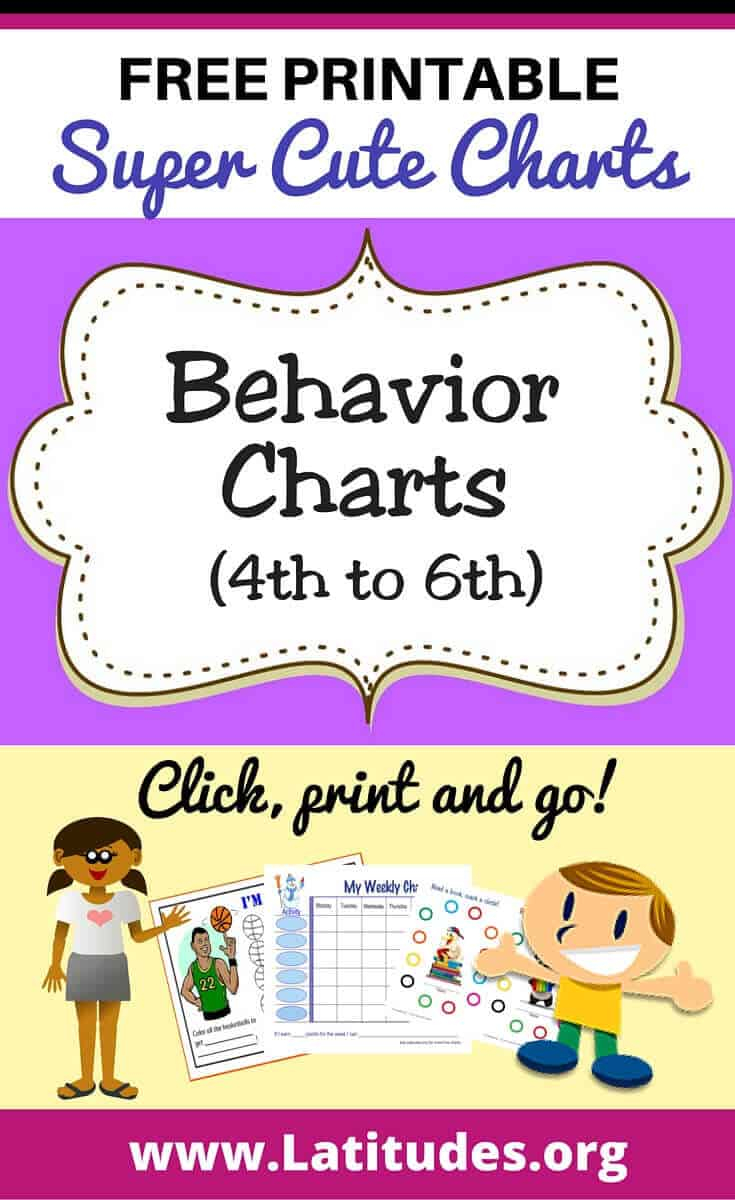 FREE Printable Behavior Charts For Teachers Students 4th 6th Grade 