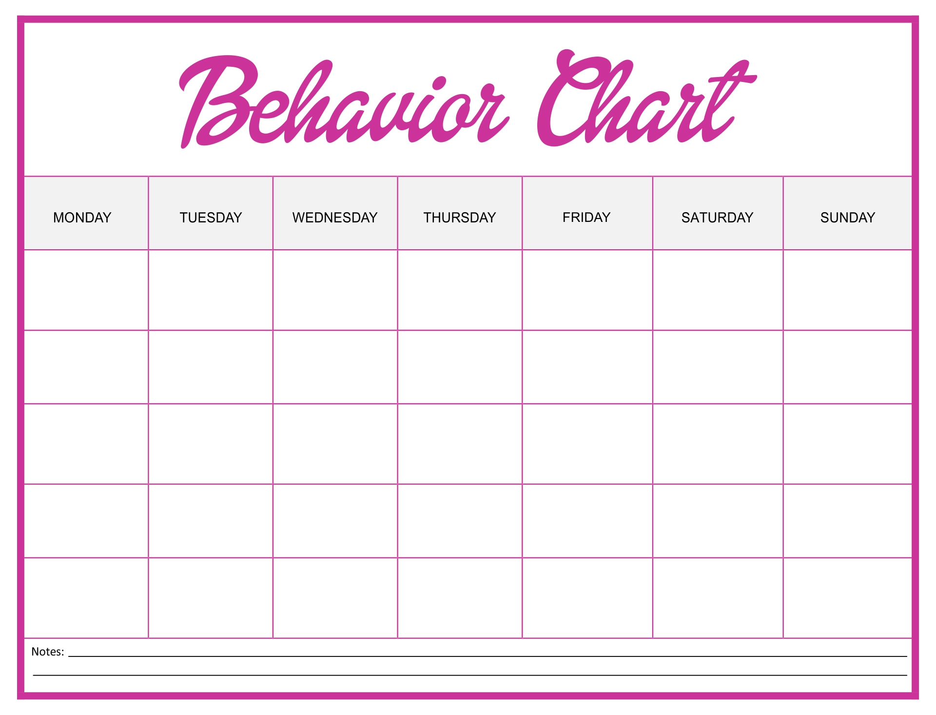 Free Printable Behavior Charts PRINTABLE TEMPLATES