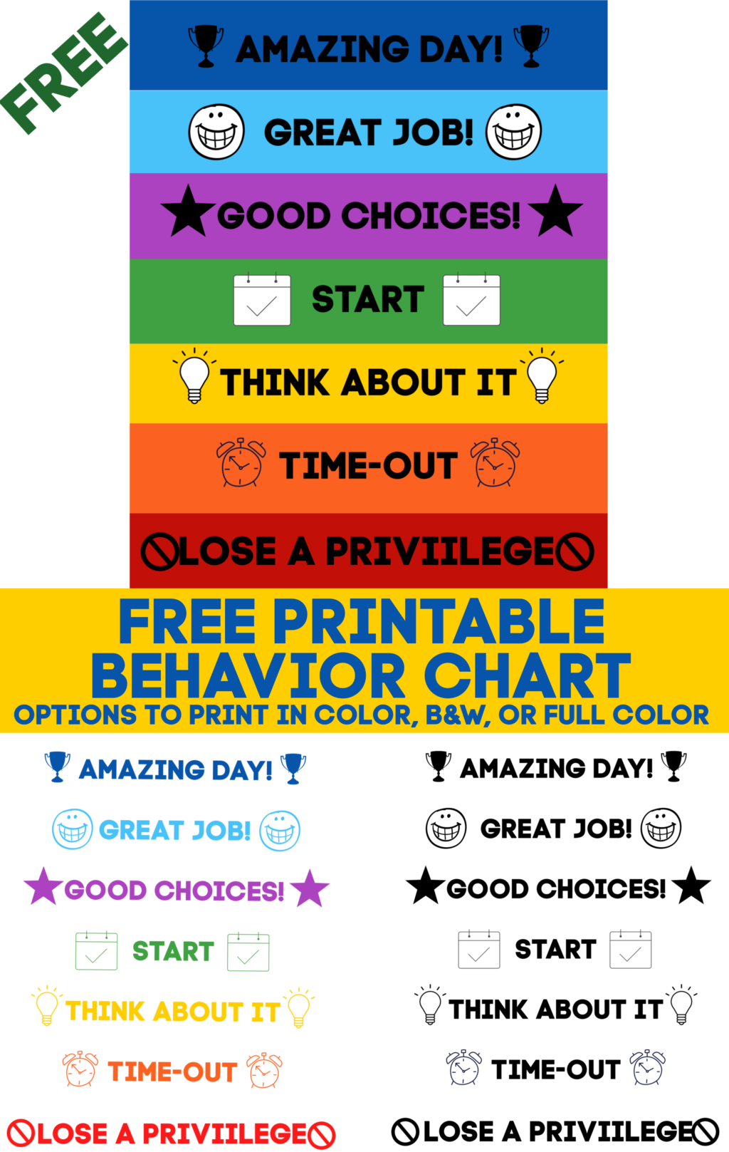 Free Printable Behavior Management Behavior Chart