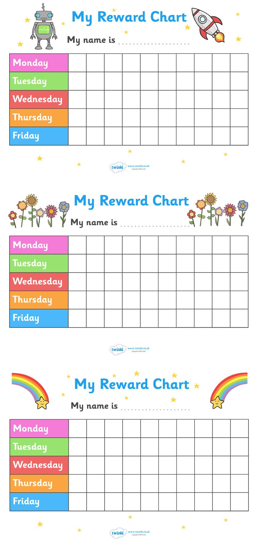 Free Printable Behavior Reward Chart