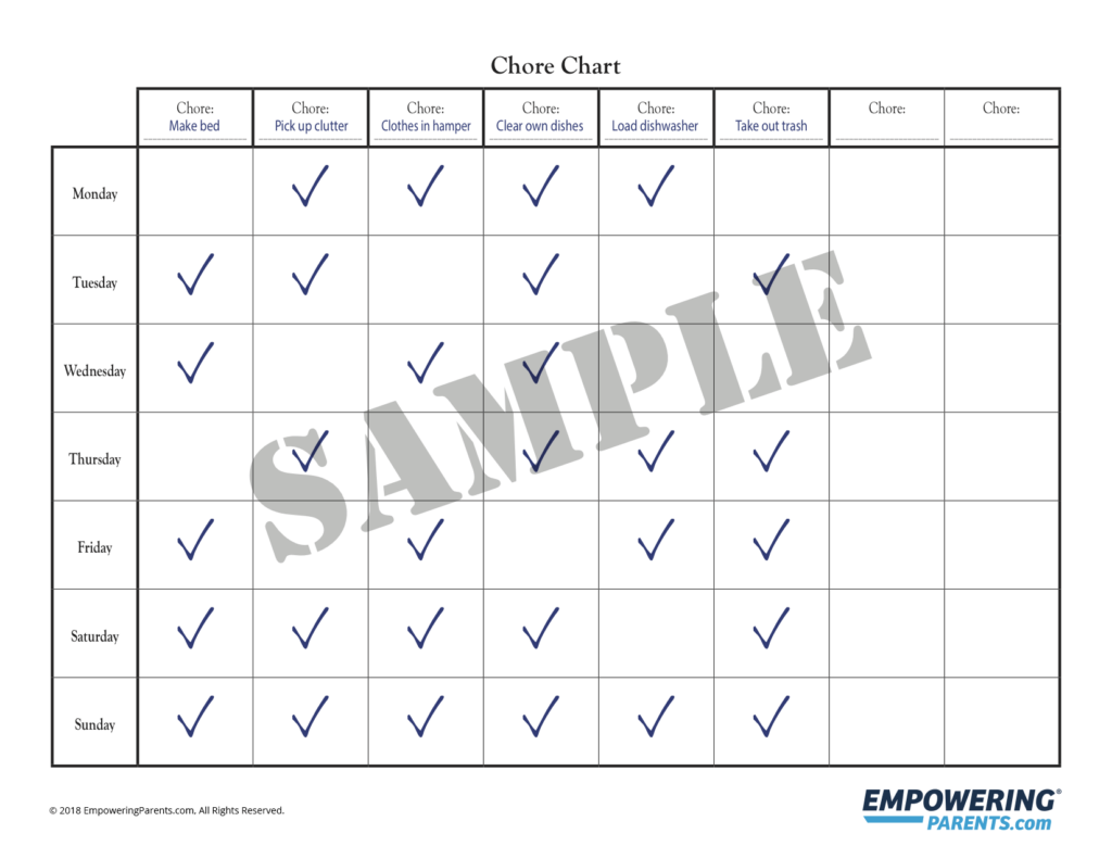 Free Printable Chore Behavior Charts For Kids