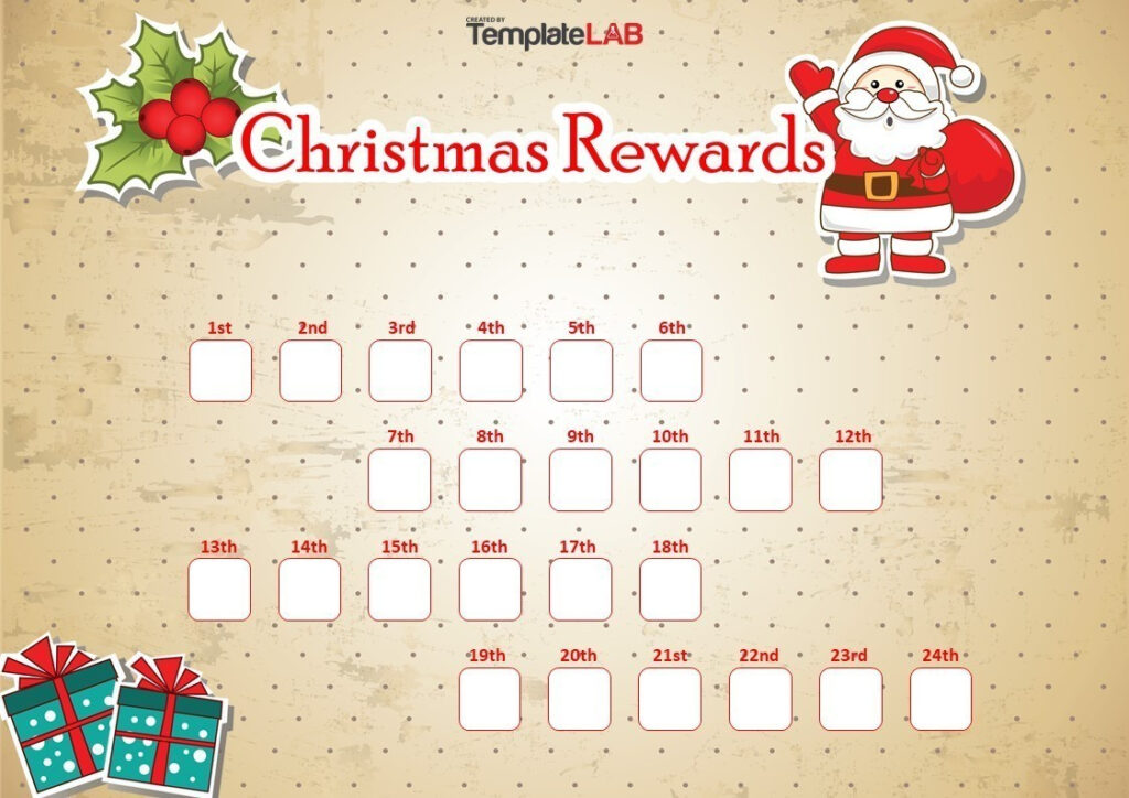 Free Printable Christmas Reward Charts Printable Templates