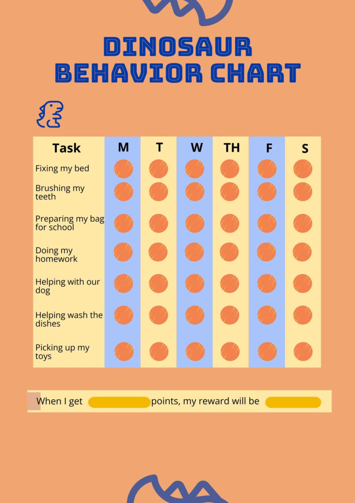 Free Printable Dinosaur Behavior Chart Free Templates Printable