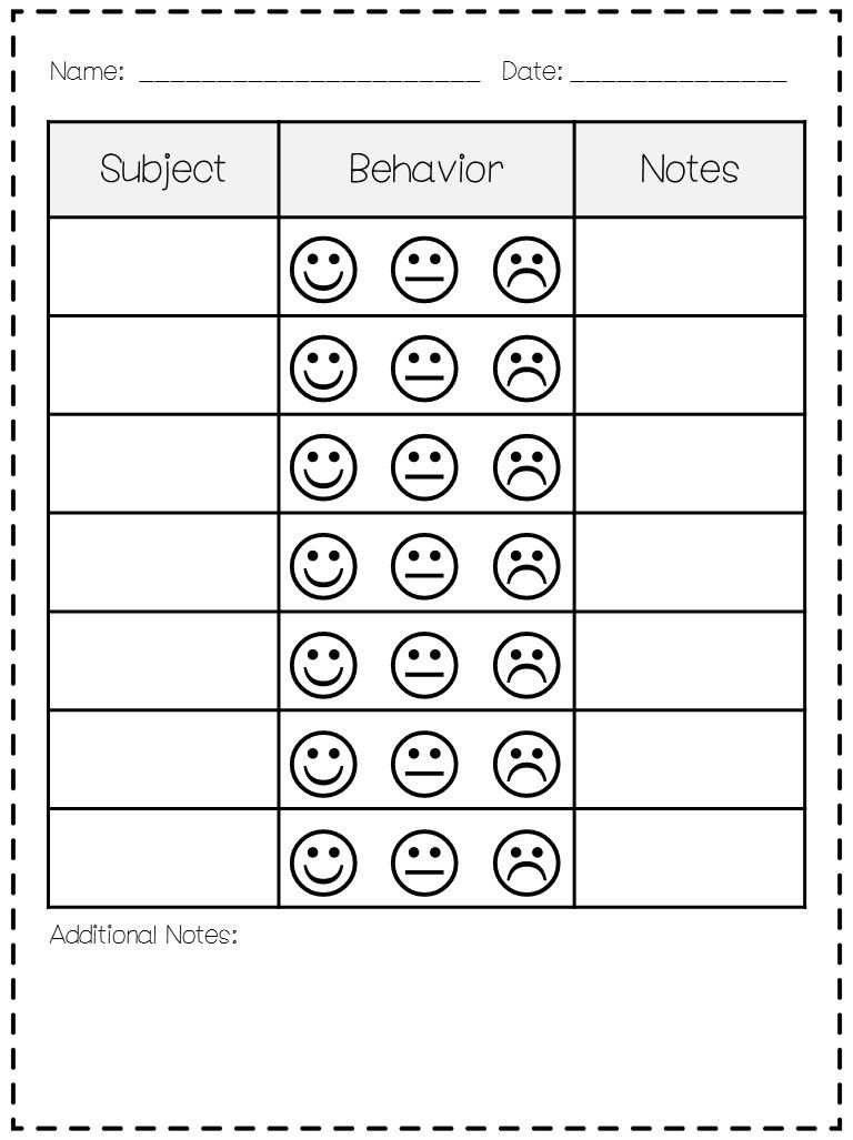 Free Printable Editable Free Smiley Face Behavior Chart Printable