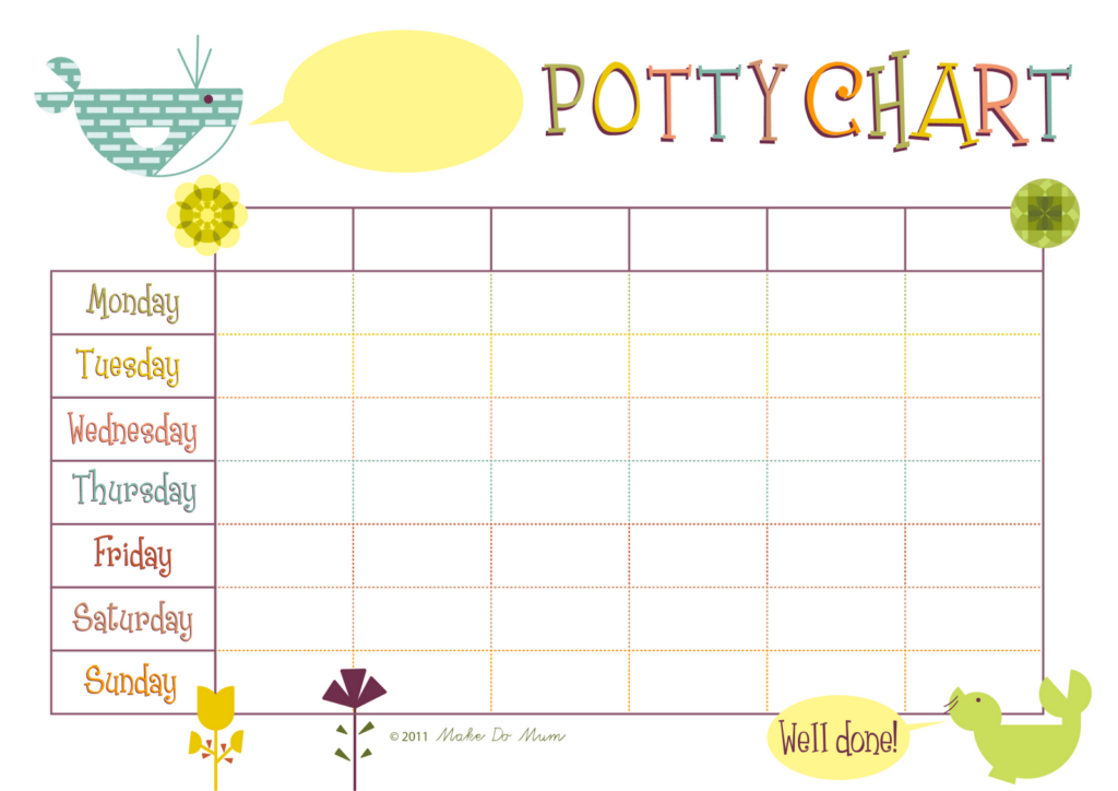 Free Printable Potty Training Reward Chart