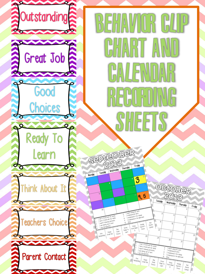 FUNdamentals Of Firsts Chevron Behavior Clip Chart And Calendar