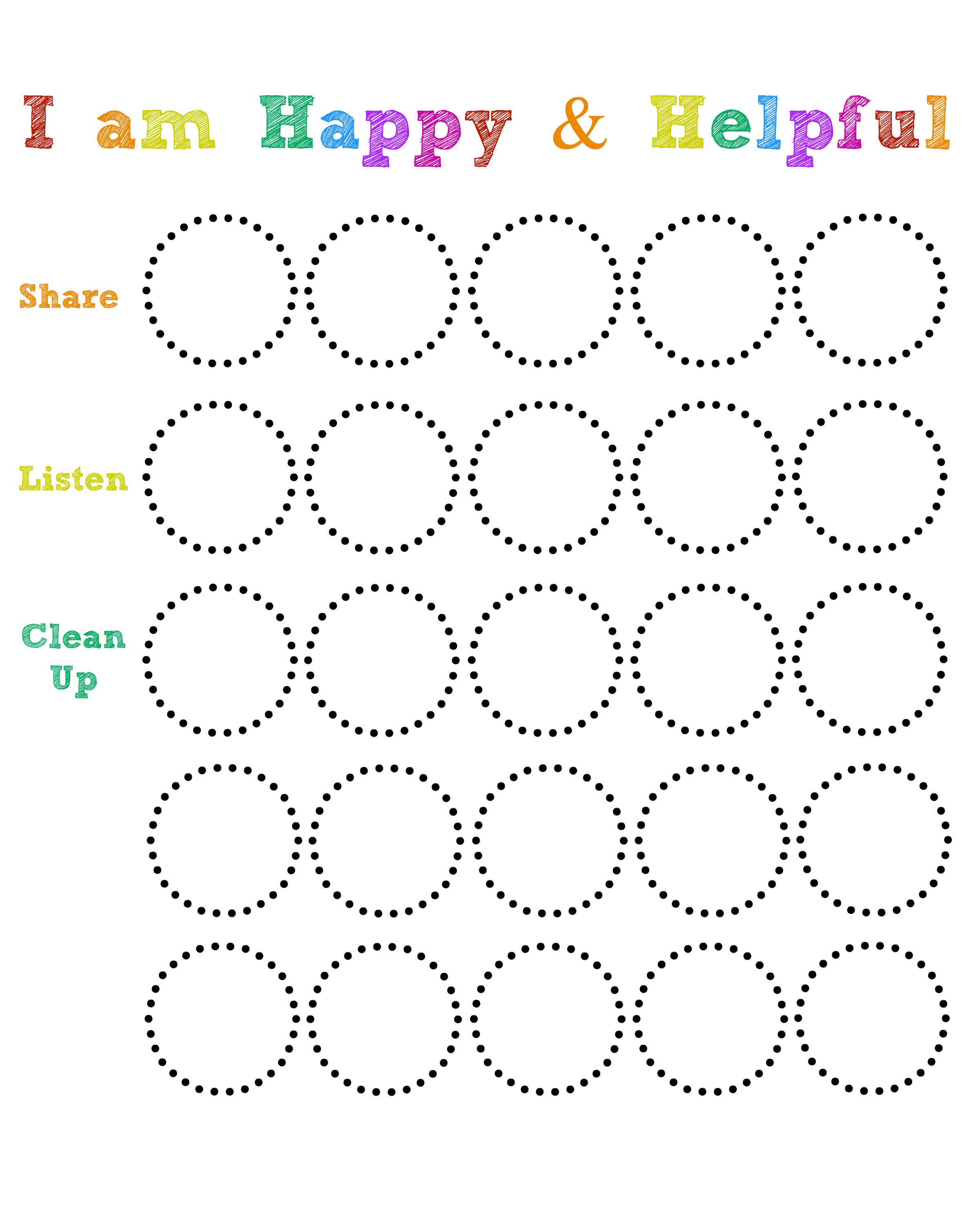 Good Behavior Sticker Chart Printable