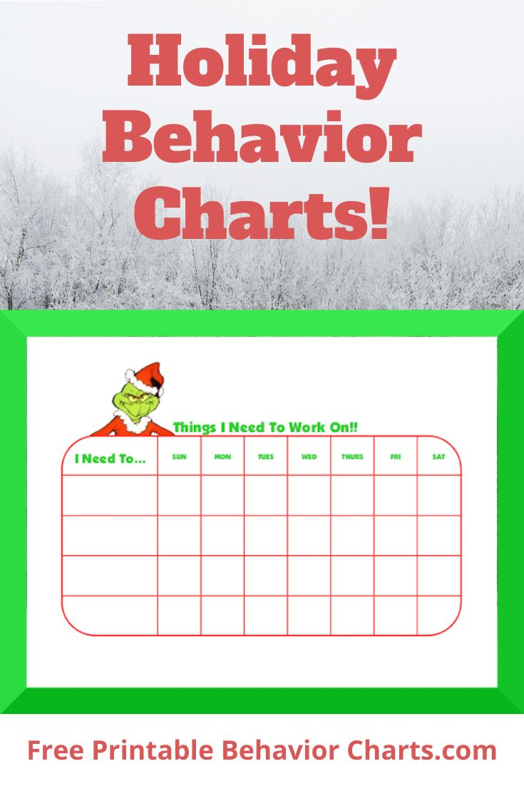 Holiday Behavior Charts Behaviour Chart Christmas Charts Chart