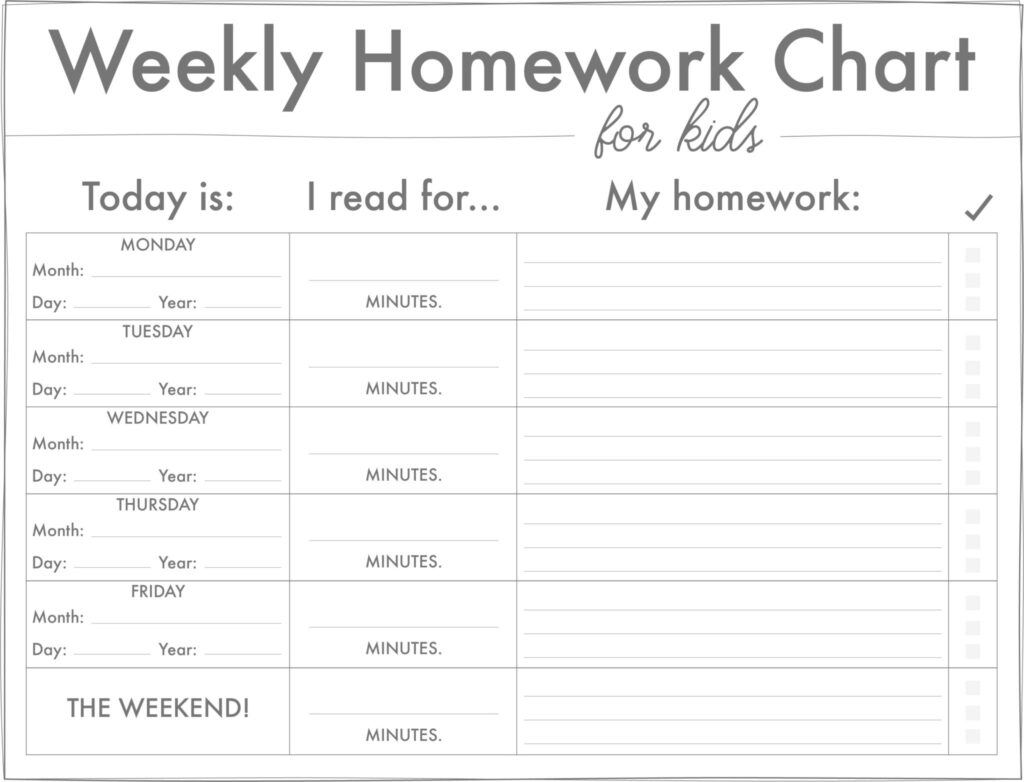 Homework Sticker Chart