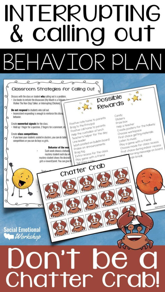 Impulse Control Behavior Chart For Calling Out Interrupting 