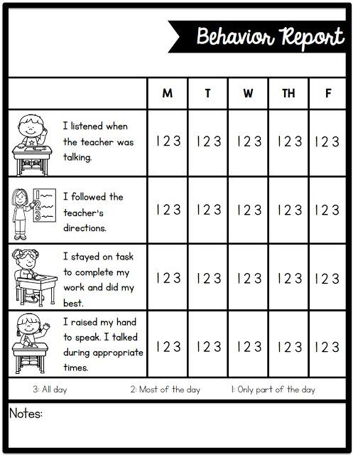 Individual Behavior Chart Freebies Sarah s Teaching Snippets 