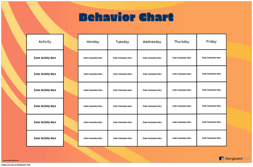 Make Your Own Behavior Charts Behavior Chart Template