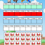 Mario Themed BEHAVIOR Chart Behaviour Chart Sticker Chart Tracking