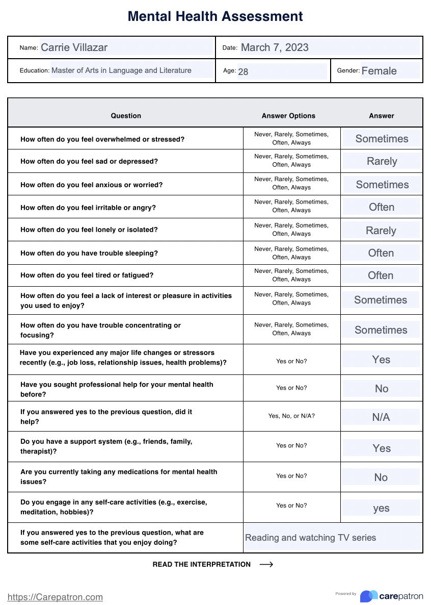 Mental Health Assessment Form Behavioral Healthcare F Vrogue co