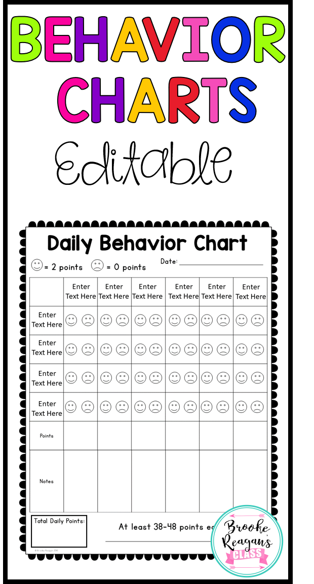 Monthly Behavior Chart For Kindergarten