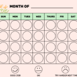 Monthly Behavior Chart Free Printable Goally