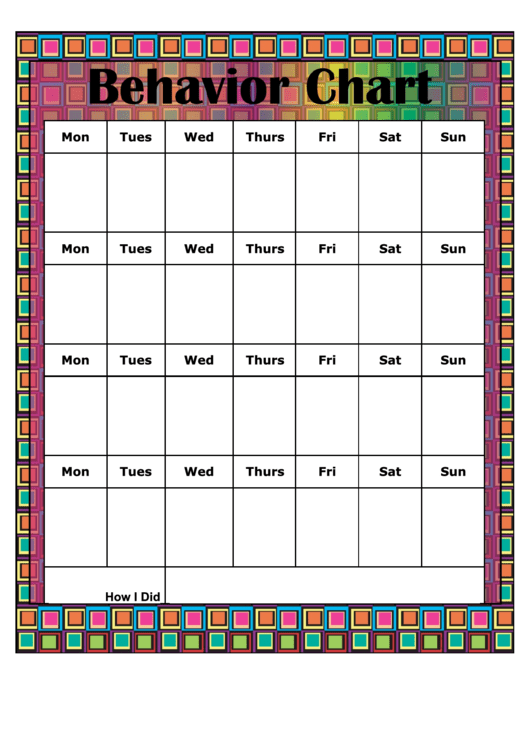 Monthly Behavior Chart Printable