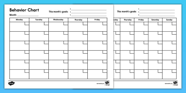 Monthly Behavior Chart teacher Made Twinkl