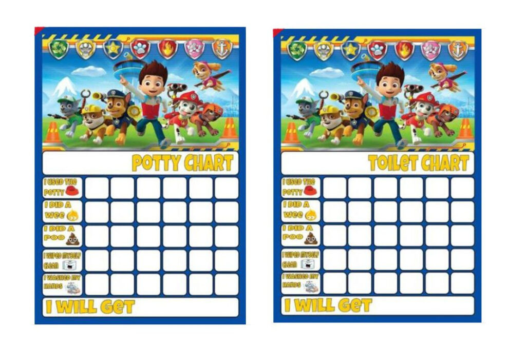 Paw Patrol Potty Toilet Training Star Reward Chart Tracker 