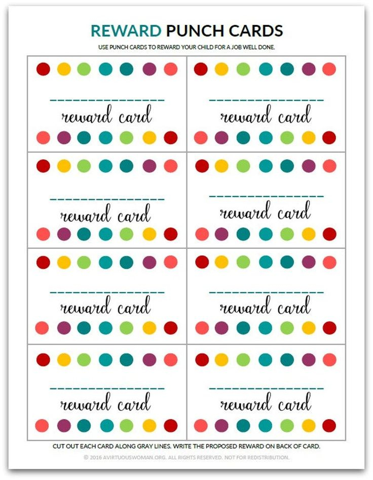 PDF Blank Reward Punch Card Etsy Canada Behavior Punch Cards 