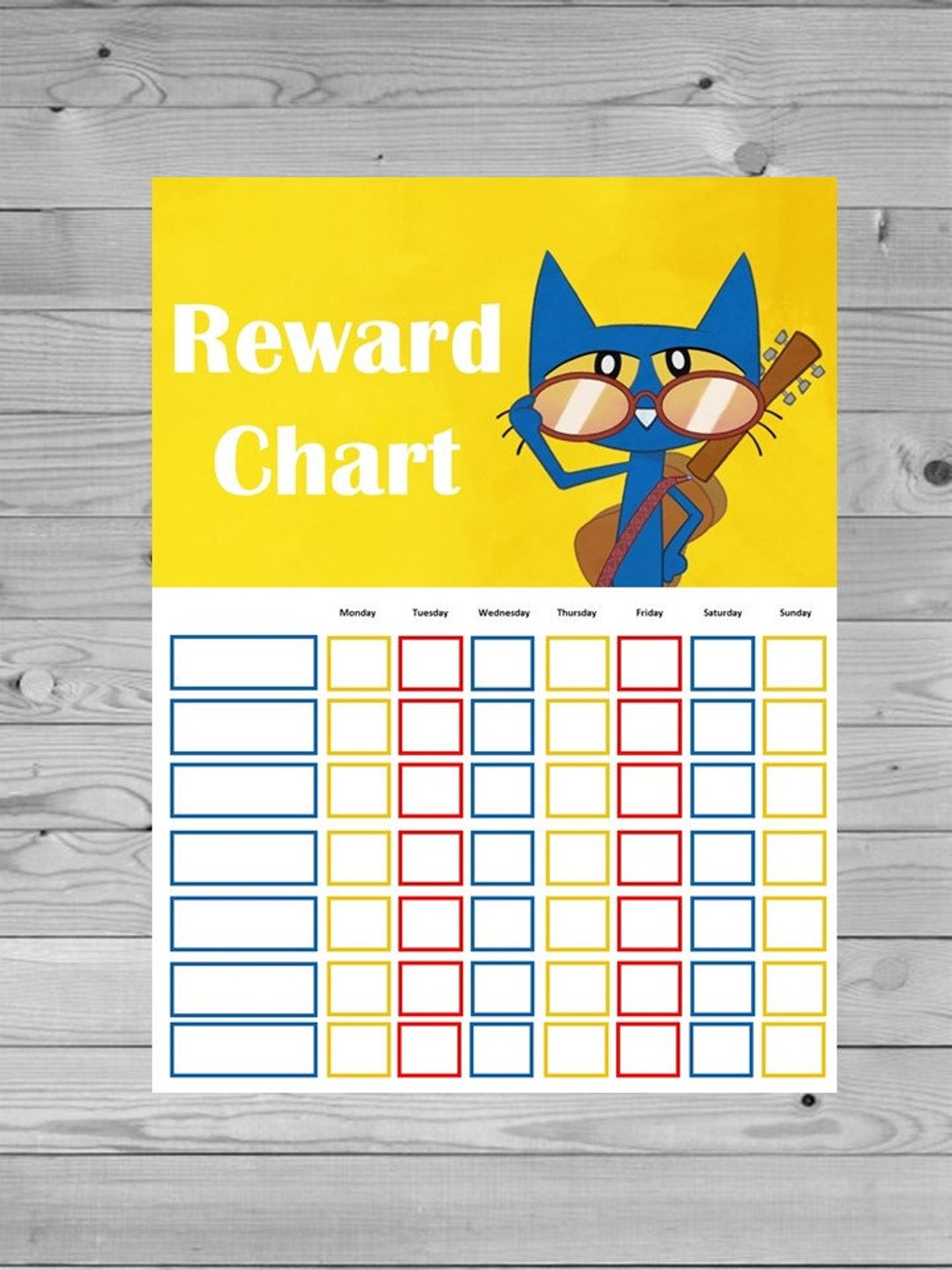 Pete The Cat Reward Chart Chore Chart NO NAME Etsy Israel