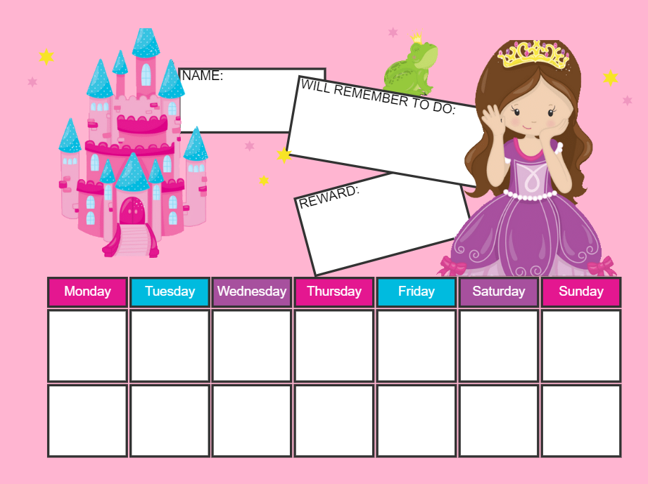 Princess Behavior Chart Template EdrawMax EdrawMax Templates