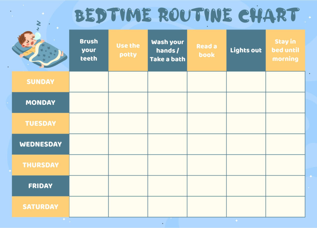 Printable Bedtime Routine Chart