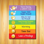 Printable BEHAVIOR CHART For Kids Color Coded Emojis 8x10 Etsy M xico