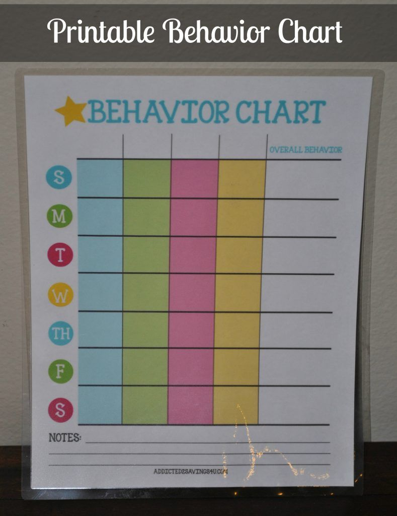 Printable Behavior Chart Prek