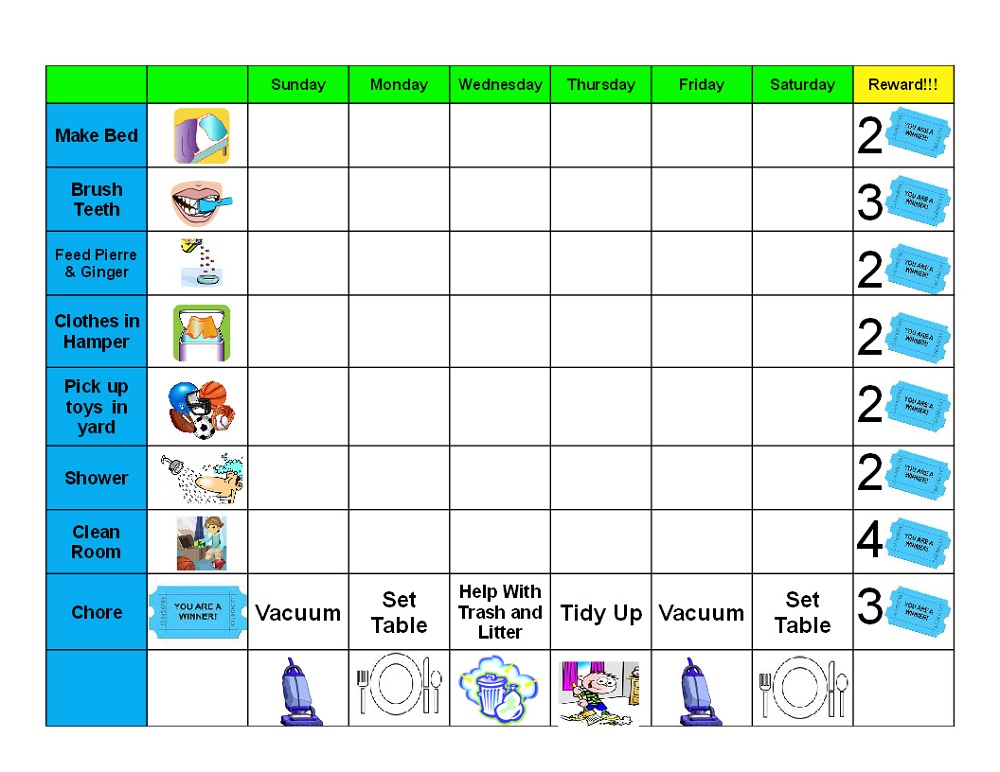 Printable Behavior Chart Template