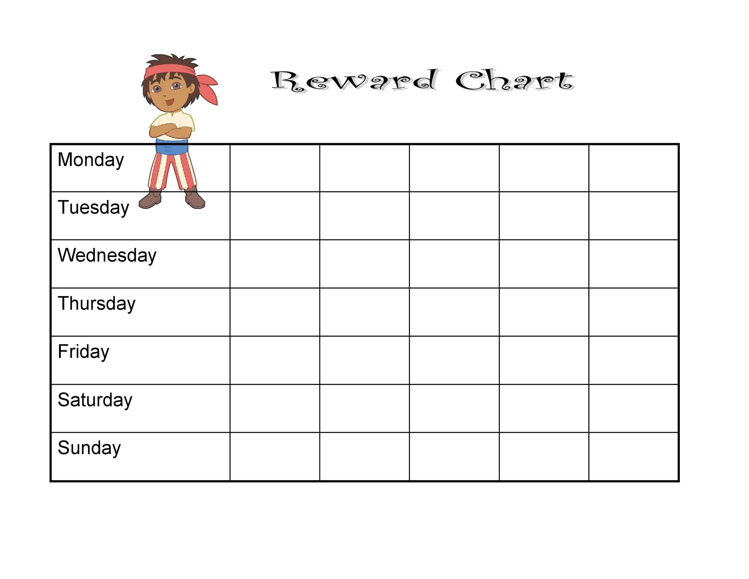 Printable Behavior Reward Chart