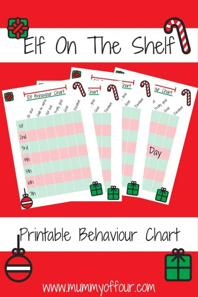 Printable Behaviour Chart From Elf On The Shelf Mummy Of Four