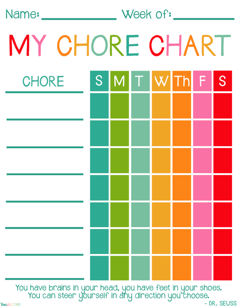 Printable Chore Chart Cards